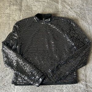 SHEIN Black Sequin Top